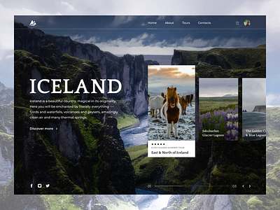 Travel to Iceland Home Page Concept concept design figma travel ui web