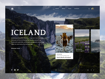 Travel to Iceland Home Page Concept