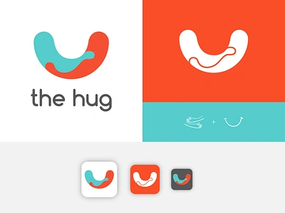 The Hug Logo app branding design hug icon illustration logo typography ui ux vector