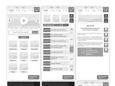 InteractiveKiosk wireframes