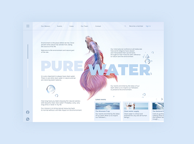 PureWater branding design minimal ui ux web website