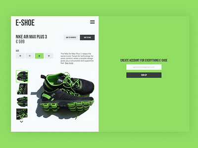 EShoe design flat minimal ui ux web website