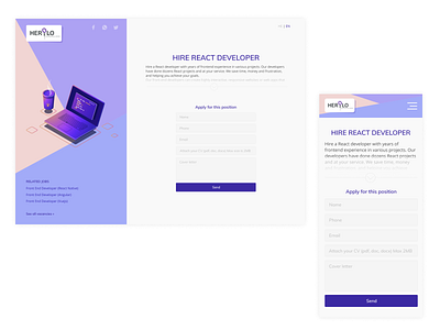 Landing app design minimal ui ux web website