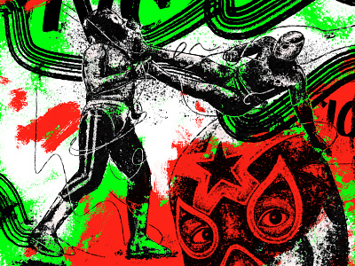 Mexican wrestling illustration