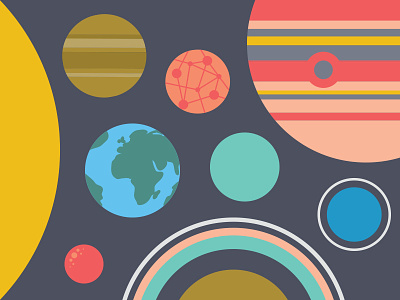 Flat Planets flat gray minimalist planets space vector
