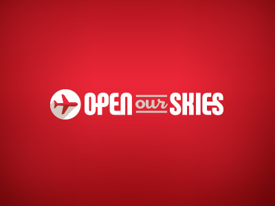 Open Our Skies Promo Site Logo airline icon logo minimalism red