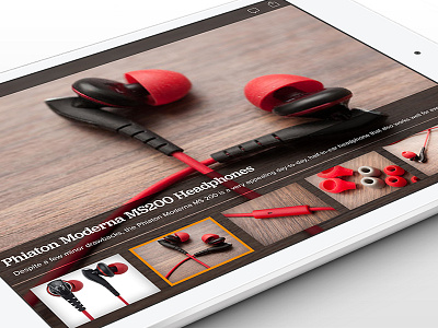 Photo gallery in landscape view app design gallery ios ipad overlay photo photos tablet ui ux