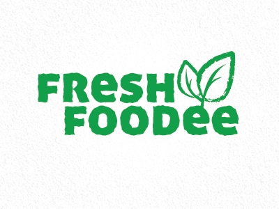 Fresh Foodee Logo - Sans Tagline brand brand identity food green identity leaf leaves logo print