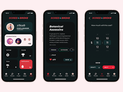 Bored & Broke App UI