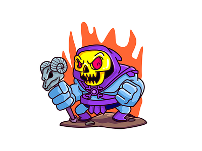 I am the Alpha and the Omega ! cartoon character he man heman illustration mascot master of the universe namilurihas simple skeletor sticker stickers