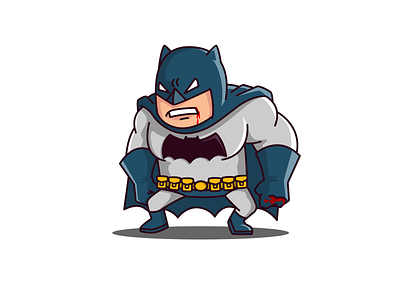 The THICK ! batman cartoon character cute illustration mascot miller namilurihas simple sticker superman