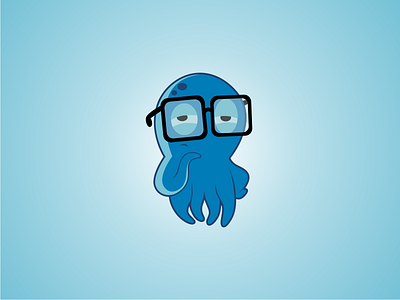 octonerd blue character free geek mascot nerd octopus squid