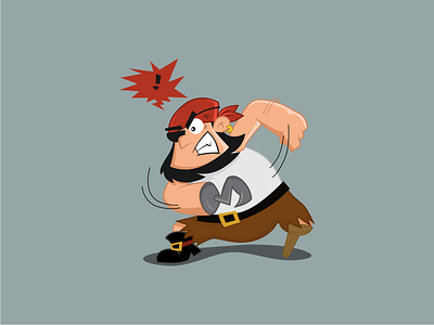 YARRRRRRRRRR..... angry captain character face hook mascot pegleg pirate