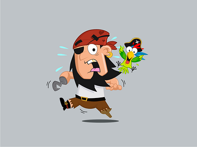 HOLY 'OL MATEY !! captain character face hook mascot pegleg pirate surprised