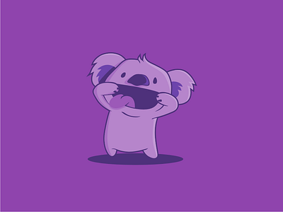 bleeeeeeeeee ! character cute fun funny koala mascot sticker sticking tongue