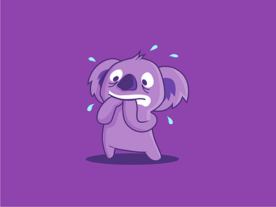 OMG !!! What is that ?! character cute fun funny koala mascot scare shocked sticker sweat