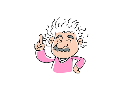 AHA ! aha character cute ecletic einstein fun funny idea mascot pink simple