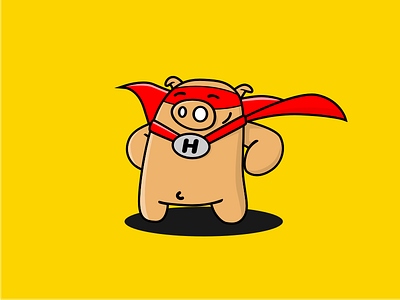 SuperHog character cute hog mascot pig pork proud smile sticker stickers superhero