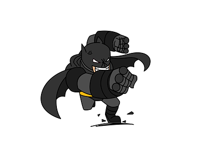 TDKR Punch ! batman cartoon character cute dc illustration man of steel mascot namilurihas simple sticker superman the dark knight
