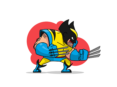 Wolverine cartoon character classic cute design illustration logan marvel mascot namilurihas simple sticker wolverine xmen
