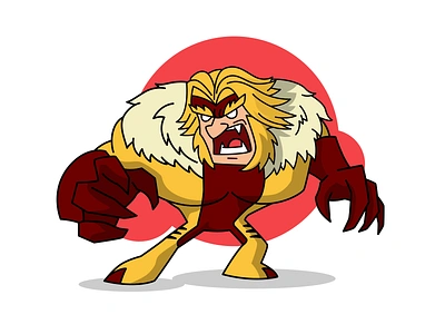 Sabretooth cartoon character cute illustration mascot namilurihas sabretooth simple sticker wolverine xmen