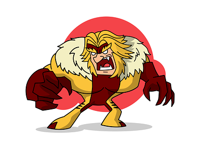 Sabretooth cartoon character cute illustration mascot namilurihas sabretooth simple sticker wolverine xmen