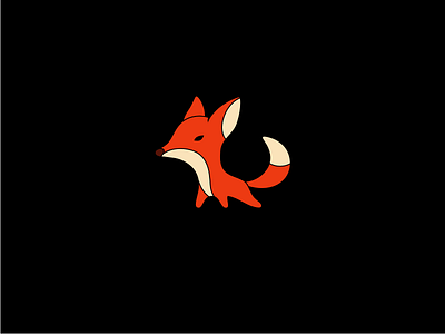 Fox fox mascot orange simple