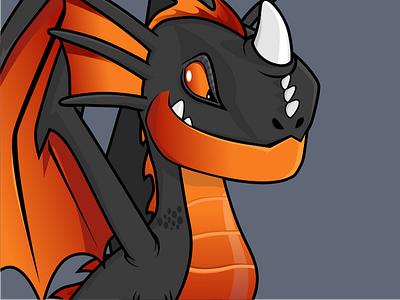 Dragon beast character dragon fire majestic mascot monster orange