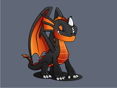 Dragon (full) beast character dragon fire majestic mascot monster orange