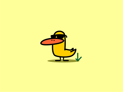 quack character cool duck glasses mascot stickers