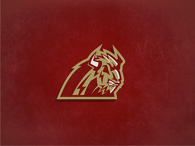 Bison africa bison bull crimson fear gold logo mascot red sport sticker