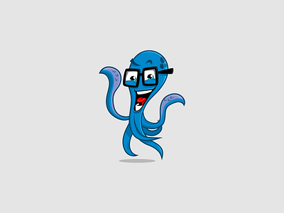 Wackopus blue crazy mascot nerd ocean octopus professor sea wacky