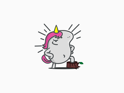Funicorn fat funky horn mascot namilurihas proud simple star sticker unicorn