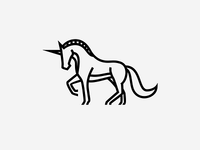Majestic animal horse logo monoline prancing sparta unicorn