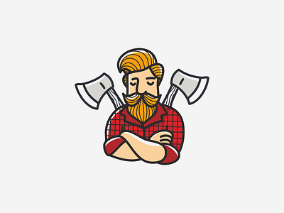 Lumberjack beardstyle cartoon character face fitness hipster illustration lumberjack manbeard mascot