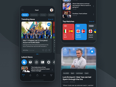 Scorer. Multi-sport mobile app animation app appdesign broadcast euro2020 fanstore football mobileapp motion graphics news scores soccer sport sport app ui uidesign ux