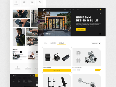VitalGym. eCommerce website main page banner branding cards catalog design ecommerce fitness gym health interface lifestyle sport training ui ux website workout