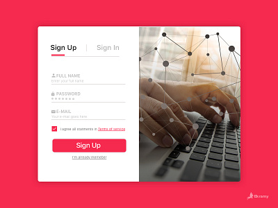 Sign Up dailyui design graphicdesign red ui userinterface ux web