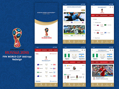 FIFA WORLD CUP APP - Redesign 2018 cup fifa re design world