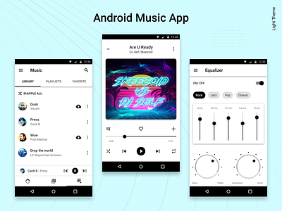 Android Music Player App. The Light Theme.