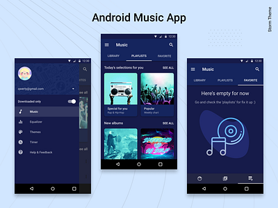 Android Music Player App. The Storm Theme.