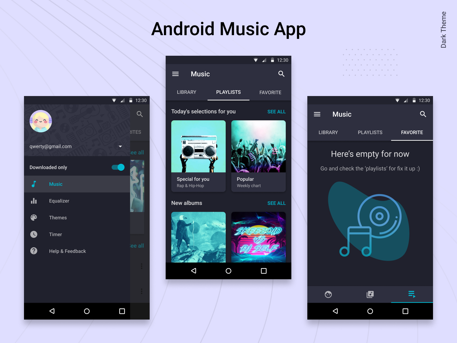 Android Music Player App The Dark Theme by Kate on Dribbble