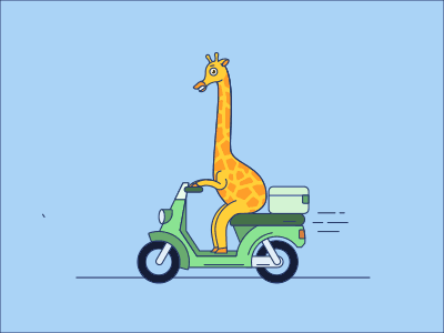 Animal GIF | Weekly Warm-Up after effects giraffe head in the clouds illustrator scooter weekly warm up