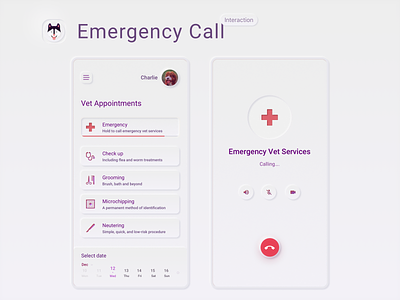 Hold to call - Revisit call clean interaction interface minimalism mobile app neuromorphism ui ux