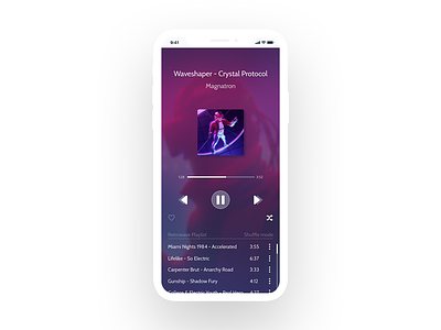 Music Player 009 clean daily dailyui design interface magnatron minimalism music player retrowave synthwave ux