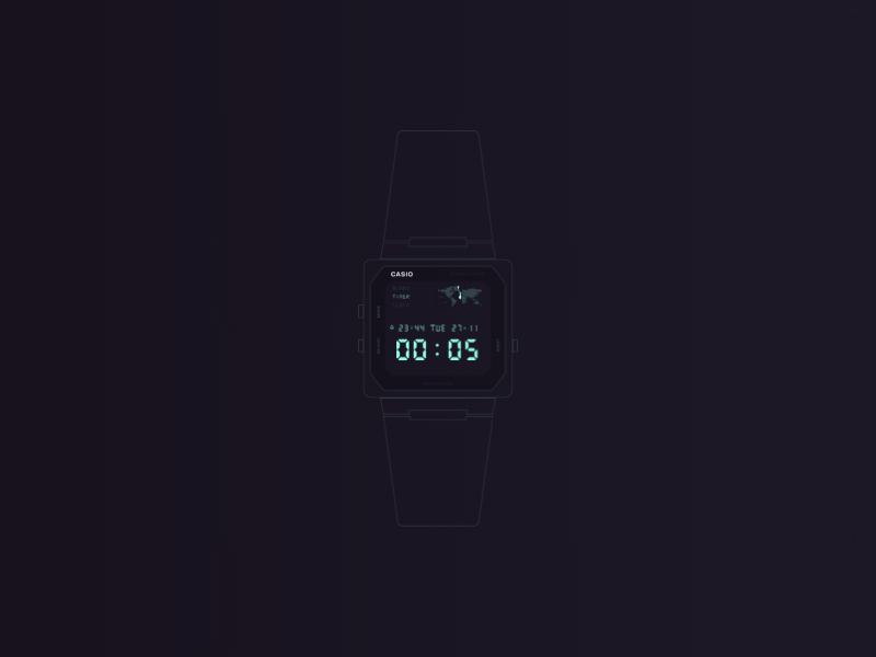 Countdown digital watch - Principle animation 014 80s dailyui design digital illustration interface minimalism principle sketch watch watch face
