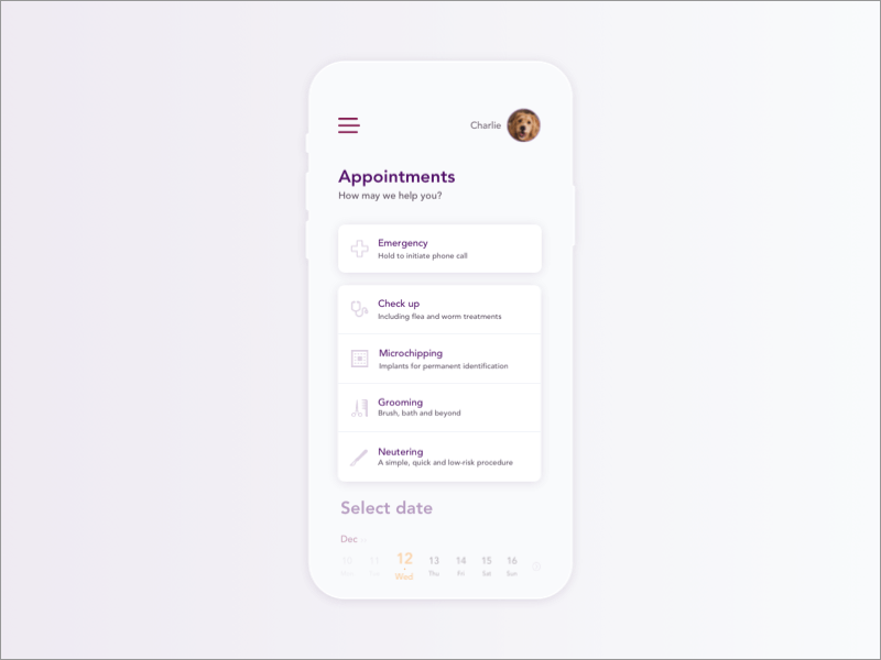 Hold to call - Animated interaction 016 app call clean dailyui design emergency interaction interface minimalism popup ui vet