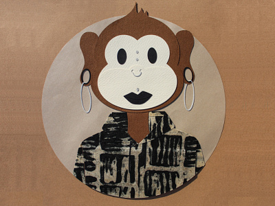 Suicide Monkey! animal artwork cartoon character design illustration monkey paper paper art photo pircing portrait