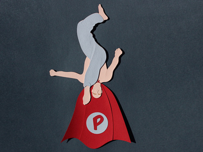 Superhero acrobatics artwork backflip circus design illustration paper paper art parkour photo super superhero