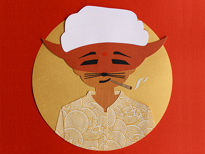 Zio Curry! artwork cartoon character design fox illustration indian joint paper paper art photo smoke